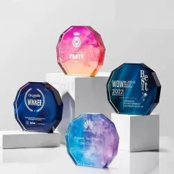炫彩多邊水晶獎座