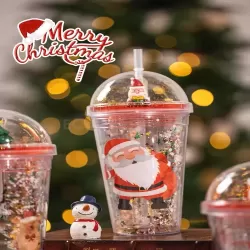 聖誕雙層亮片廣告杯