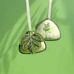 端午節刺繡艾葉香囊 車載掛飾