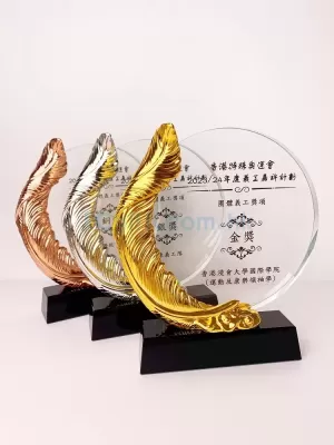 禮品編號：8161新款金銀銅水晶獎盃