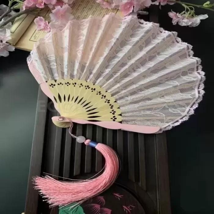 竹柄娟面貝殼扇