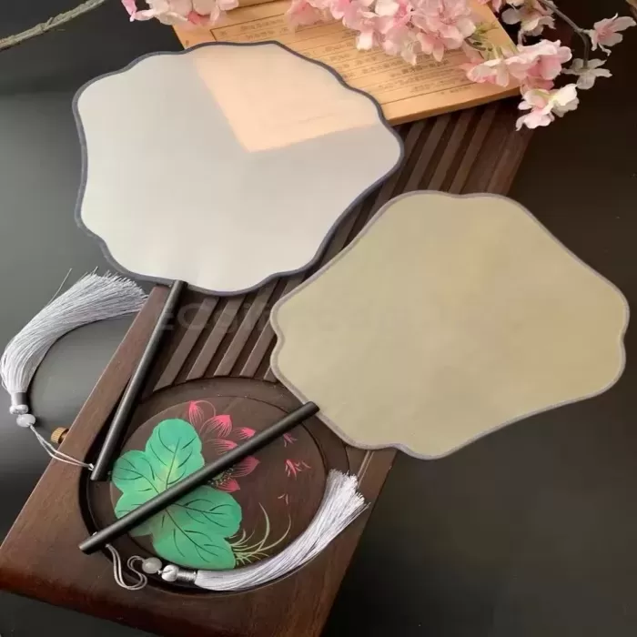 檀木真絲空白團扇