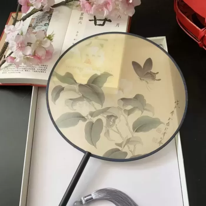 圓形木柄團扇