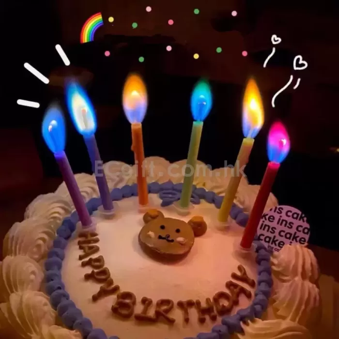 彩色火焰生日蠟燭