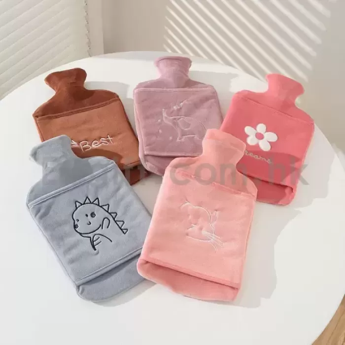 卡通刺繡加厚暖水袋