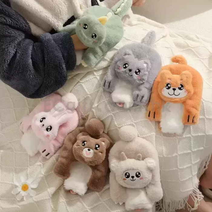 可插手動物暖水袋