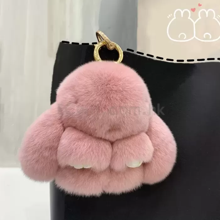 毛絨兔子鑰匙扣