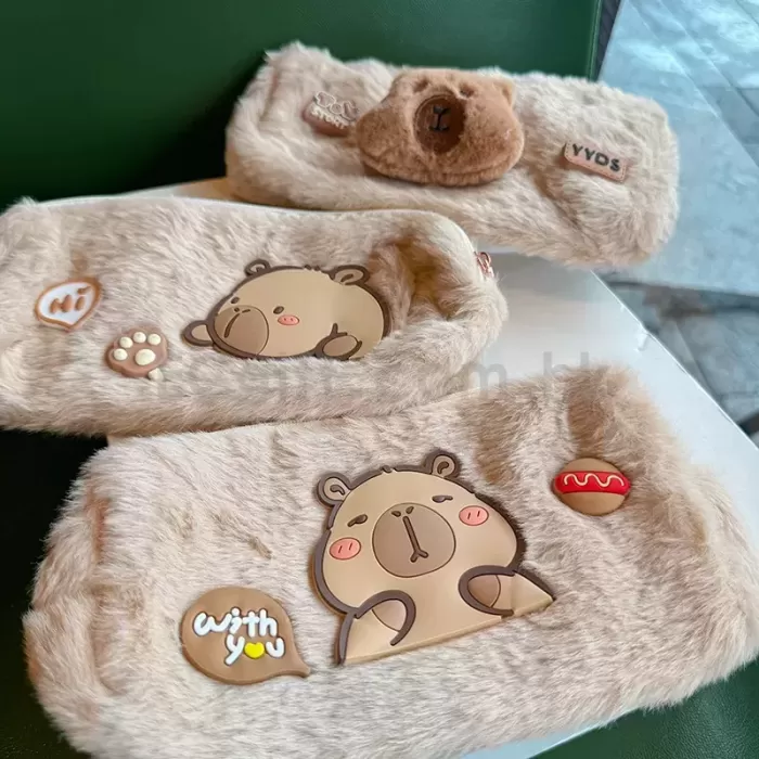 超萌可愛卡皮巴拉筆袋 毛絨收納包