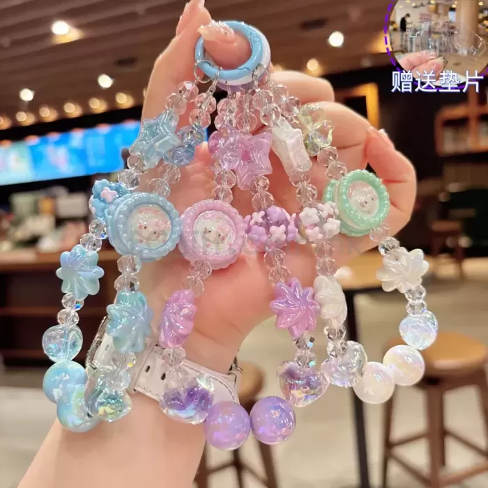 凱蒂貓手機殼鏈條 手工串珠 HK$14.4